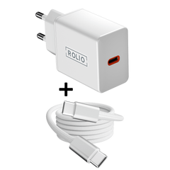 Rolio Charger 30W - 1x USB-C - Including USB-C cable 2 meters - Fast charger