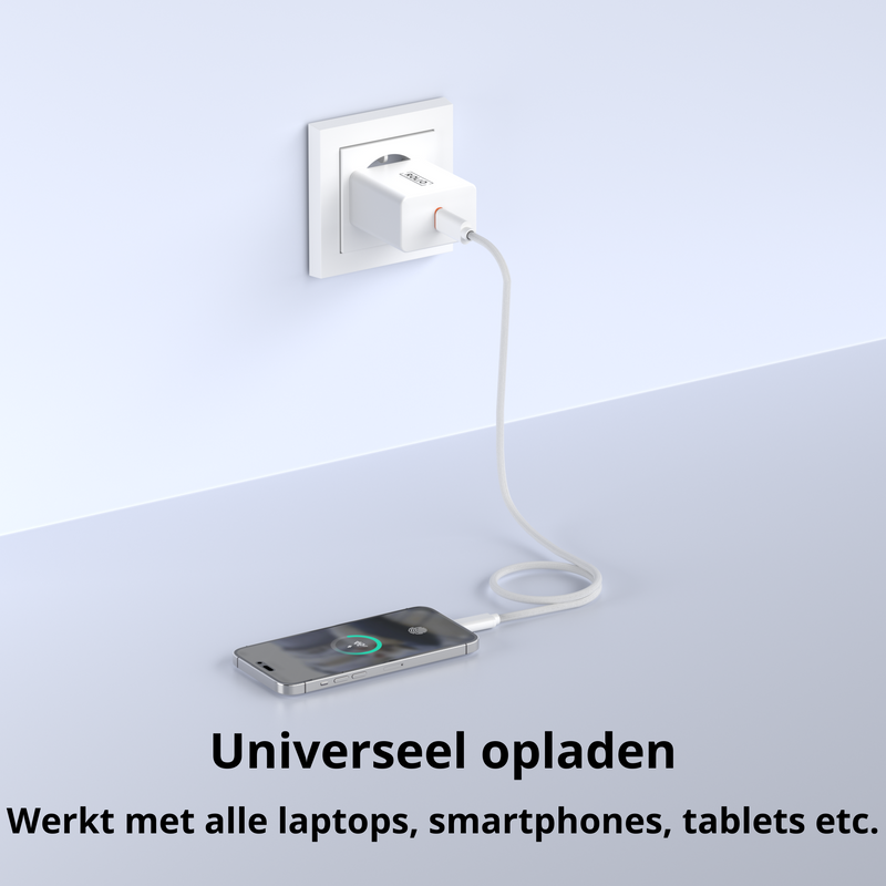 Rolio Oplader 30W - 1x USB-C - Inclusief USB-C kabel 2 meter - Snellader - Rolio