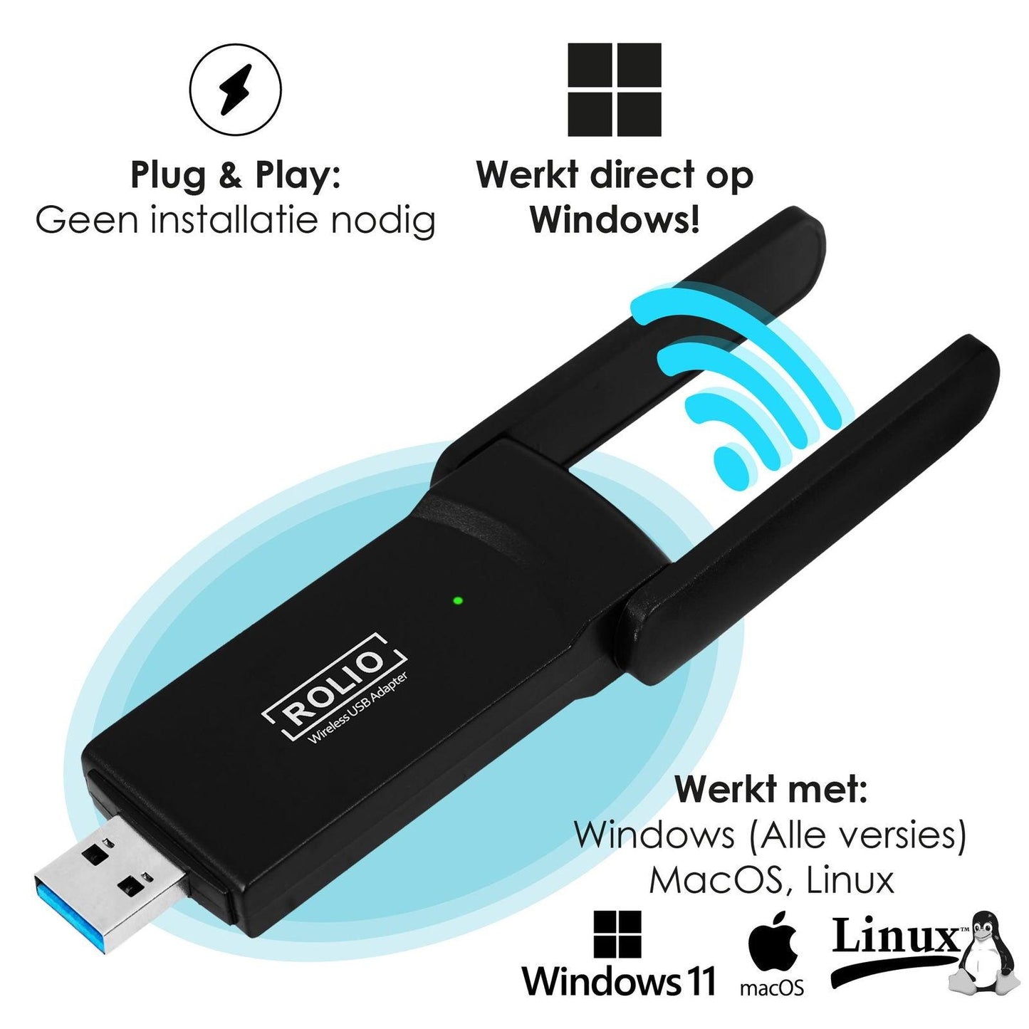 Rolio WiFi Adapter 1200Mbps - Rolio