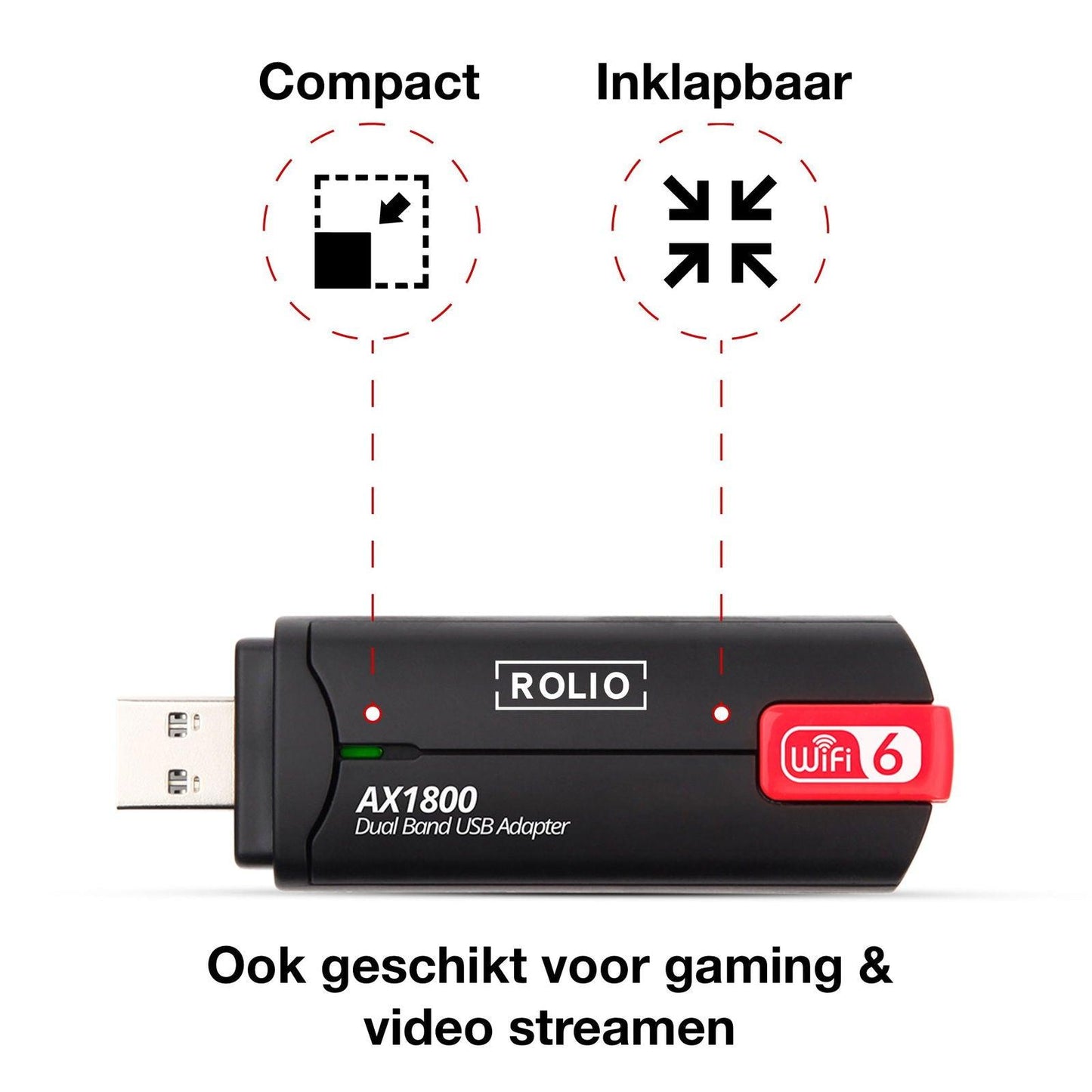 Rolio WiFi Adapter 1800Mbps - Rolio