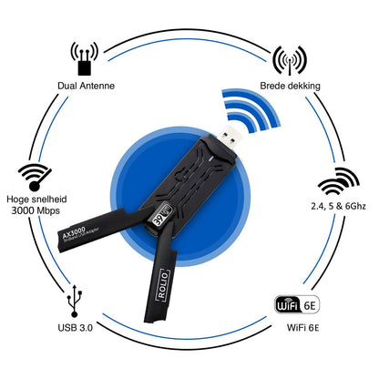 Rolio WiFi Adapter 3000Mbps - Rolio