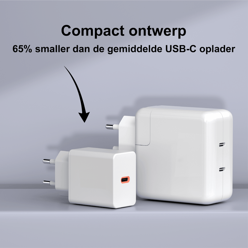 Rolio Oplader 30W - 1x USB-C - Inclusief USB-C kabel 2 meter - Snellader - Rolio